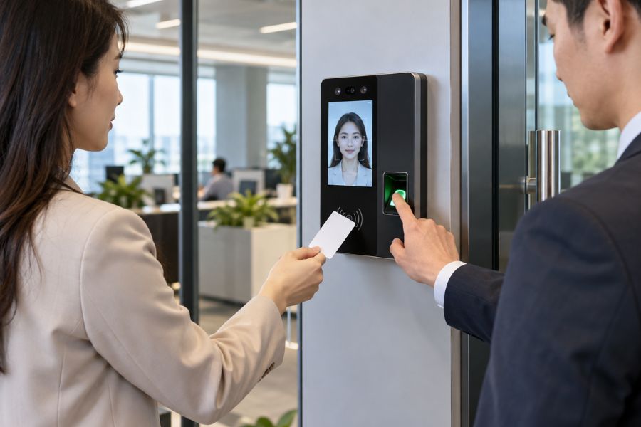 Máy chấm công đa phương thức tích hợp từ hai công nghệ nhận diện trở lên
