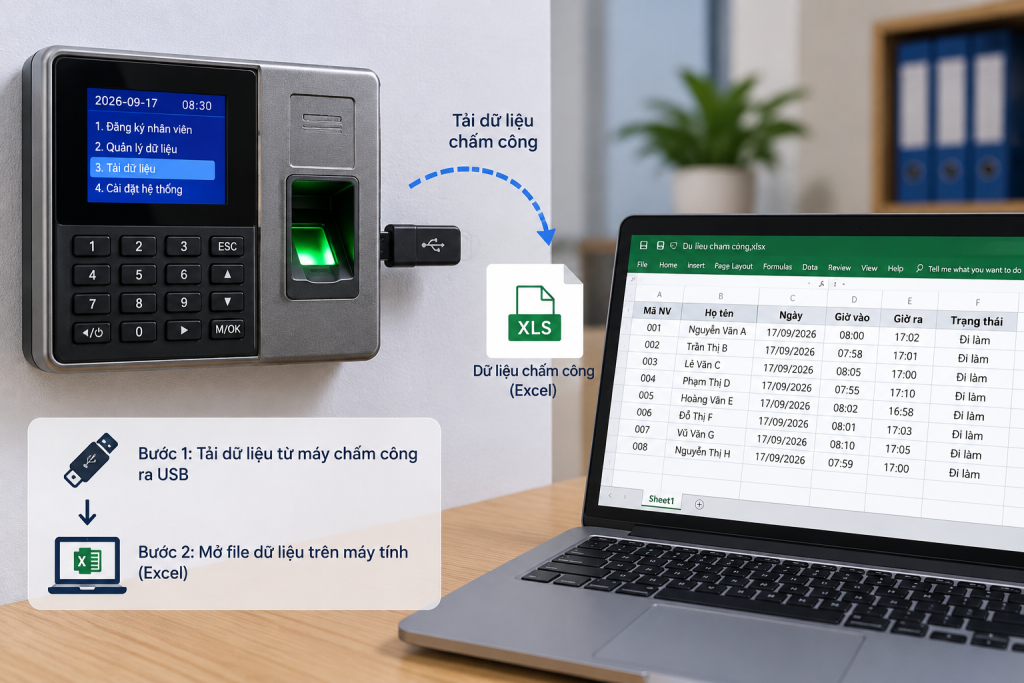 Kết nối và lấy dữ liệu chấm công
