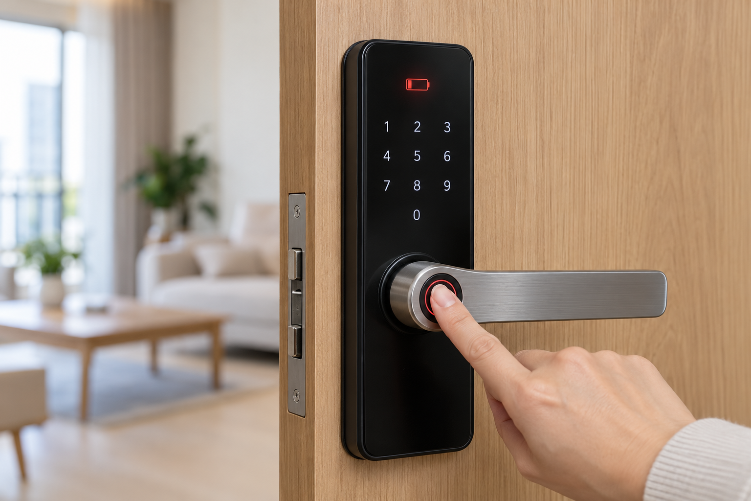 cách thay pin khoá cửa vân tay